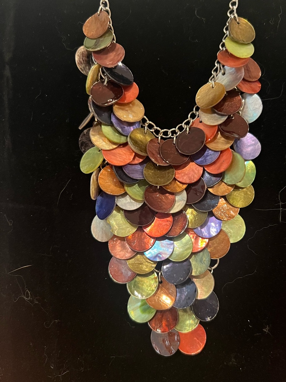Multicolor Disc Cascade Statement Necklace - Women Jewelry
